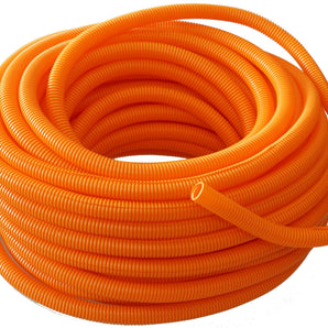 Absolute USA SLT14-50OR 50' 1/4" 5mm orange split wire loom conduit polyethylene corrugated tubing sleeve tube