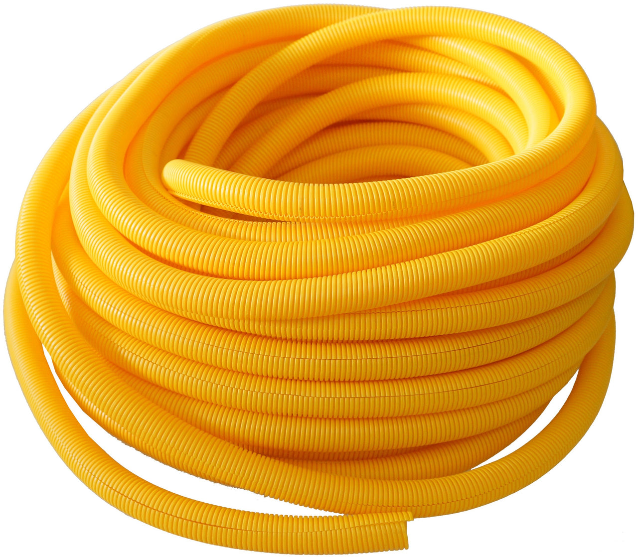 Absolute SLT14-20YL 20' 1/4" 5mm yellow split wire loom conduit polyethylene corrugated tubing sleeve tube