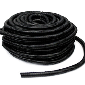 Conduit Hose Cover Auto Home Marine Black 20' Feet 1" Split Loom Tubing Wire