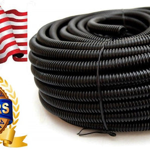 Absolute USA SLT34-10<BR/> 10' 3/4" 19mm Split Wire Loom Conduit Polyethylene Corrugated Tubing Sleeve Tube
