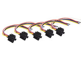  5-Pin interlocking relay socket with colorful wiring for electrical connections.