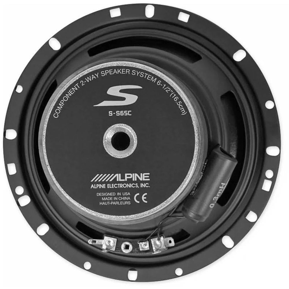2 Pairs ALPINE S-S65C 240w 6.5" Car Audio Component Speakers with 1" Silk Tweeters