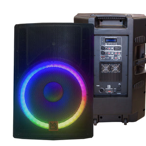 MR DJ SYNERGY18 18" 5500W 2-Way Powered Active Speaker 8 Ohm Stage Bluetooth Audio Speaker