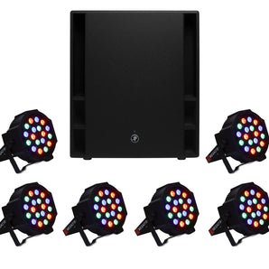 Mackie Thump 118S 1400W 18" Powered Active PA Subwoofer + 6 Par Can Wash Lights