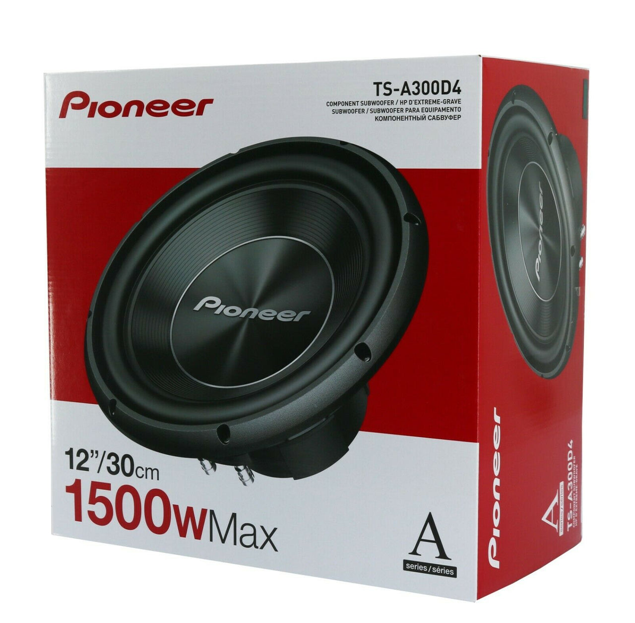 Pioneer TS-A300D4 12” Dual 4 Ohms Voice Coil Subwoofer - 1500 Watts with Phone Holder Magnet