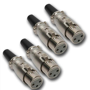 MR DJ USA XLRFH4 2 Pairs XLR Female Head 3 Pin Connector Allows for Speaker Cables