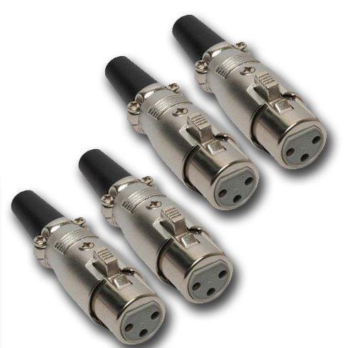 Mr. Dj XLRFH4 4 XLR Female Head 3 Pin Connector Allows for Speaker, Microphone Cables, and Mixer, DMX