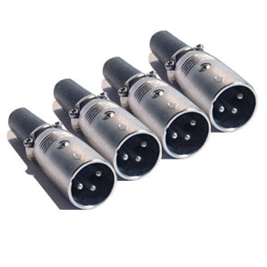 MR DJ XLRMH4 4 3-Pin XLR Male Connector Heads for Audio Microphone & DMX Cable Applications