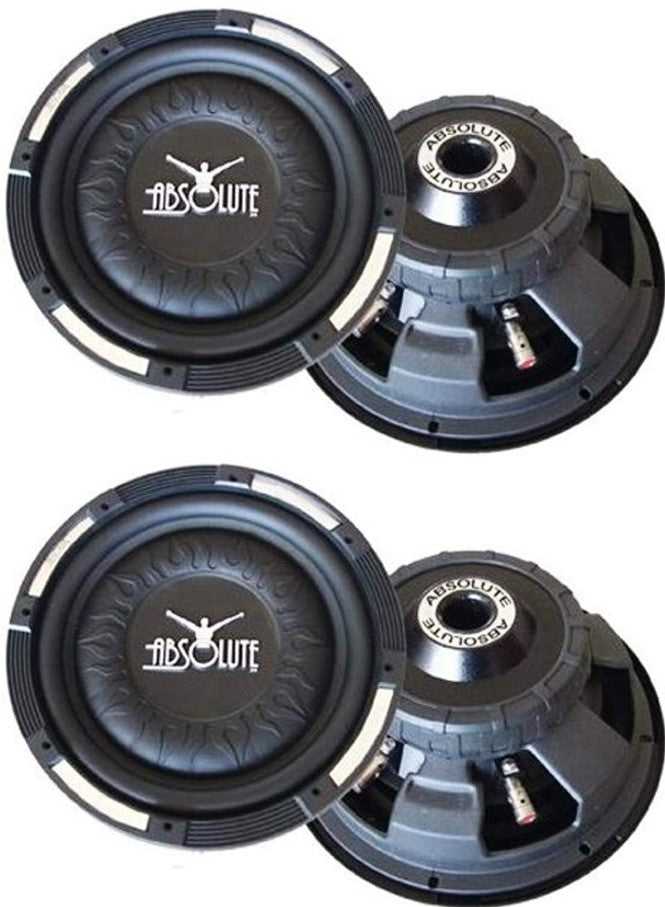 2 Absolute XS1000 Excursion Series 10" Flat Shallow Truck RV Car Audio Subwoofer Power Sub